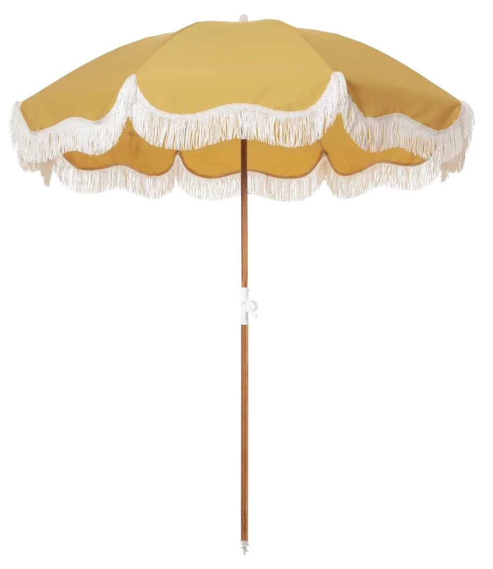 Business & Pleasure Holiday Beach Umbrella Vintage Gold